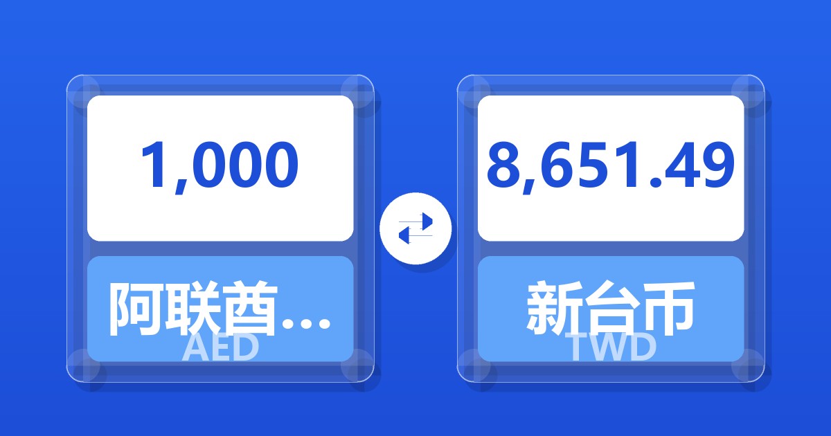 1,000阿联酋迪拉姆兑新台币