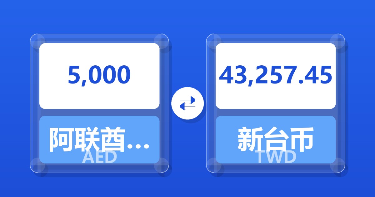 5,000阿联酋迪拉姆兑新台币