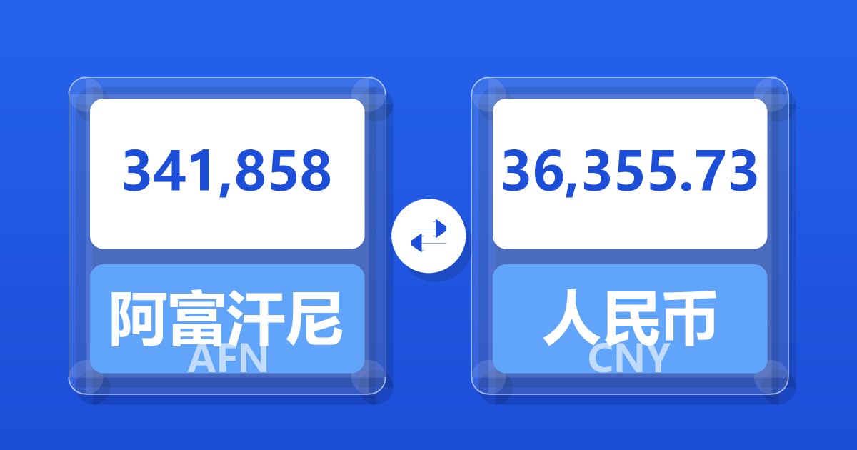 341,858阿富汗尼兑人民币