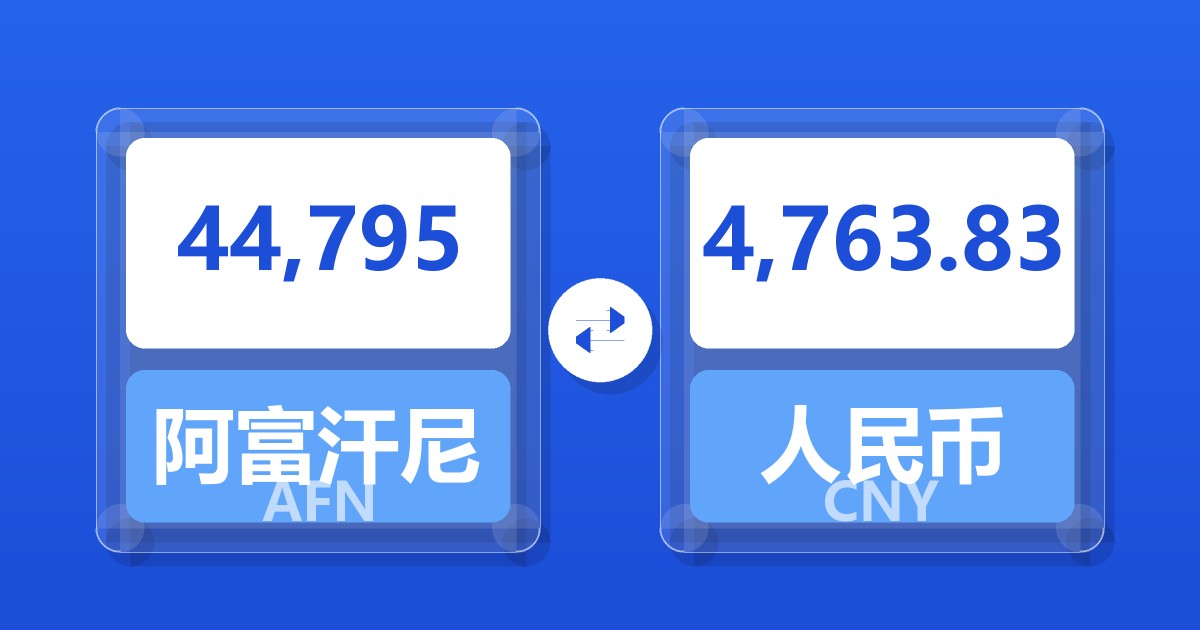 44,795阿富汗尼兑人民币