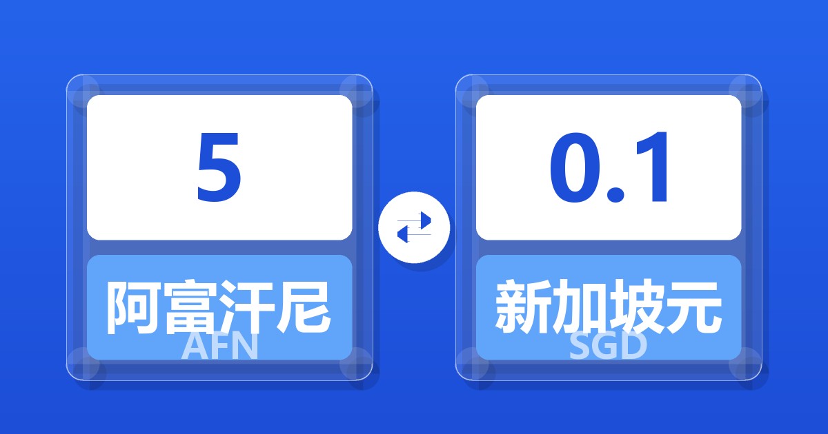 5阿富汗尼兑新加坡元