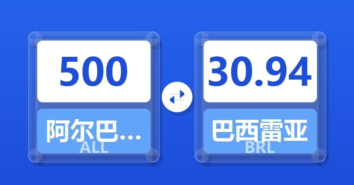 500阿尔巴尼亚列克兑巴西雷亚尔