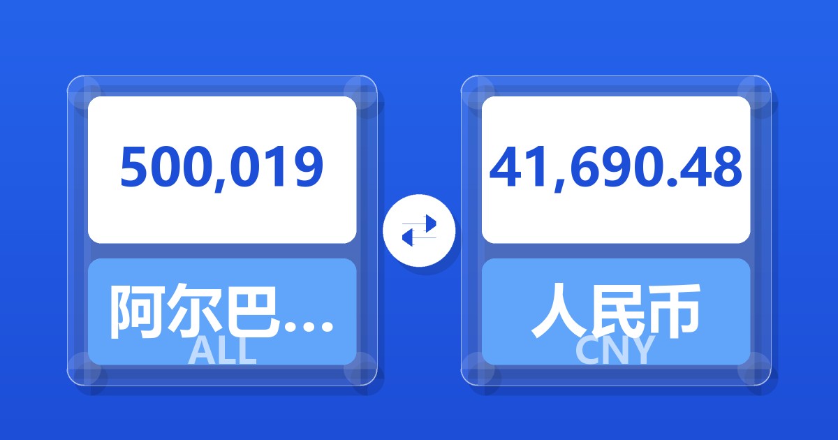500,019阿尔巴尼亚列克兑人民币