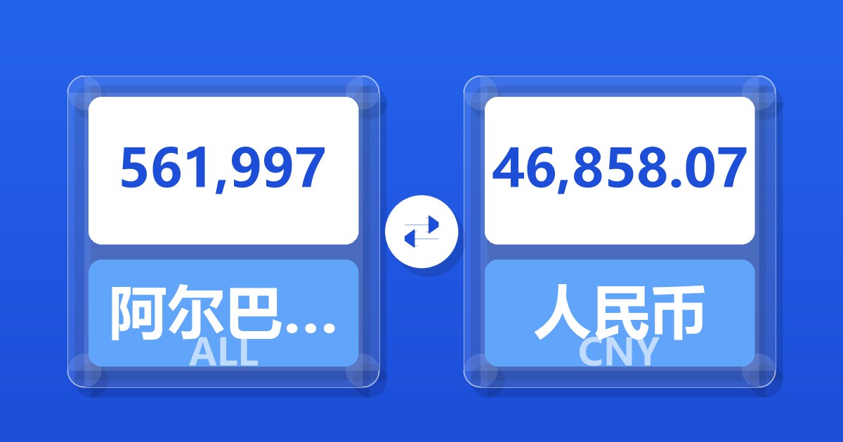 561,997阿尔巴尼亚列克兑人民币