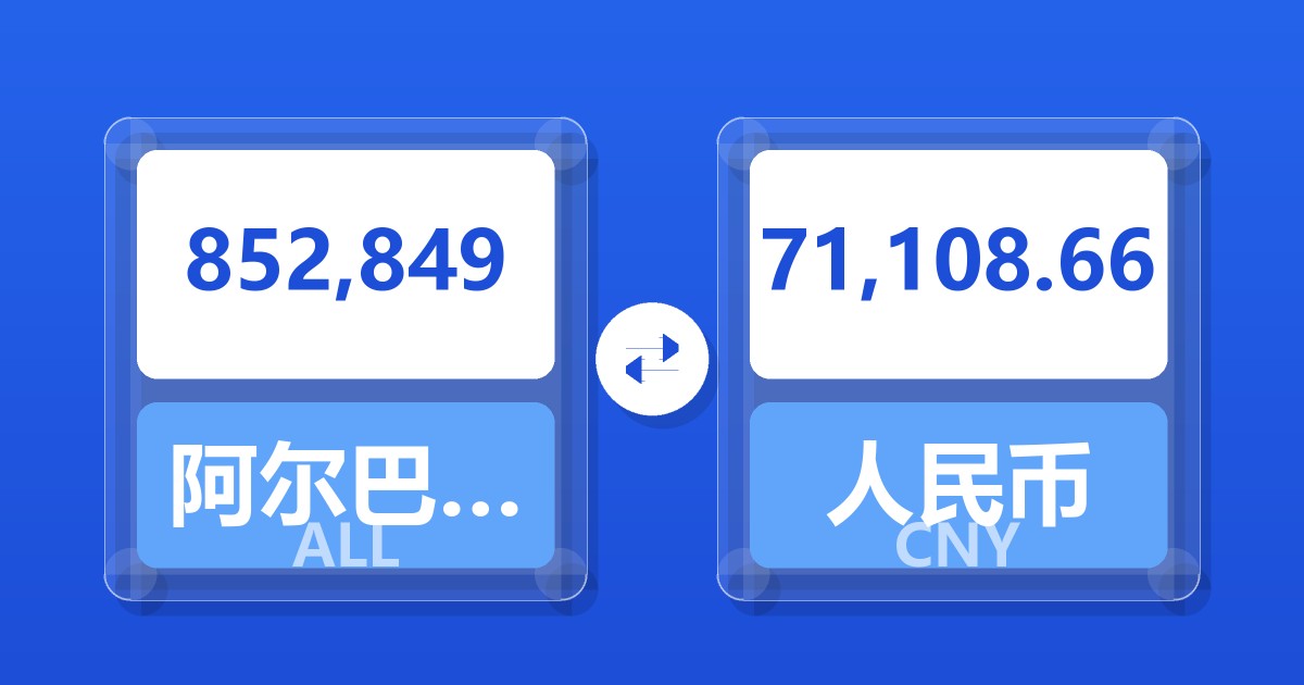 852,849阿尔巴尼亚列克兑人民币