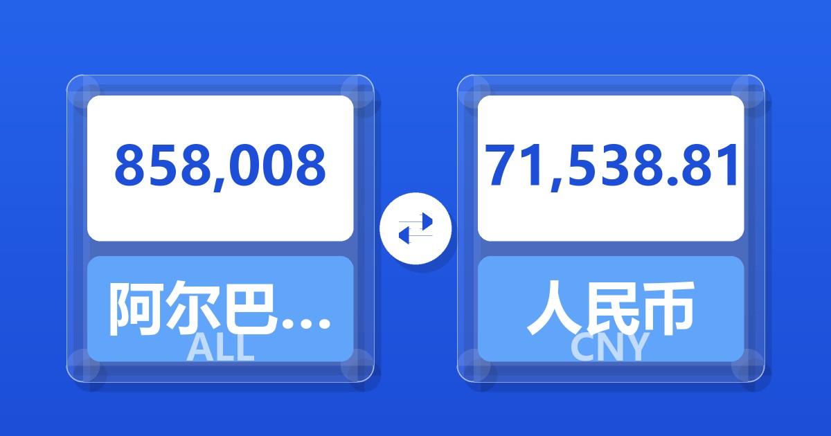 858,008阿尔巴尼亚列克兑人民币