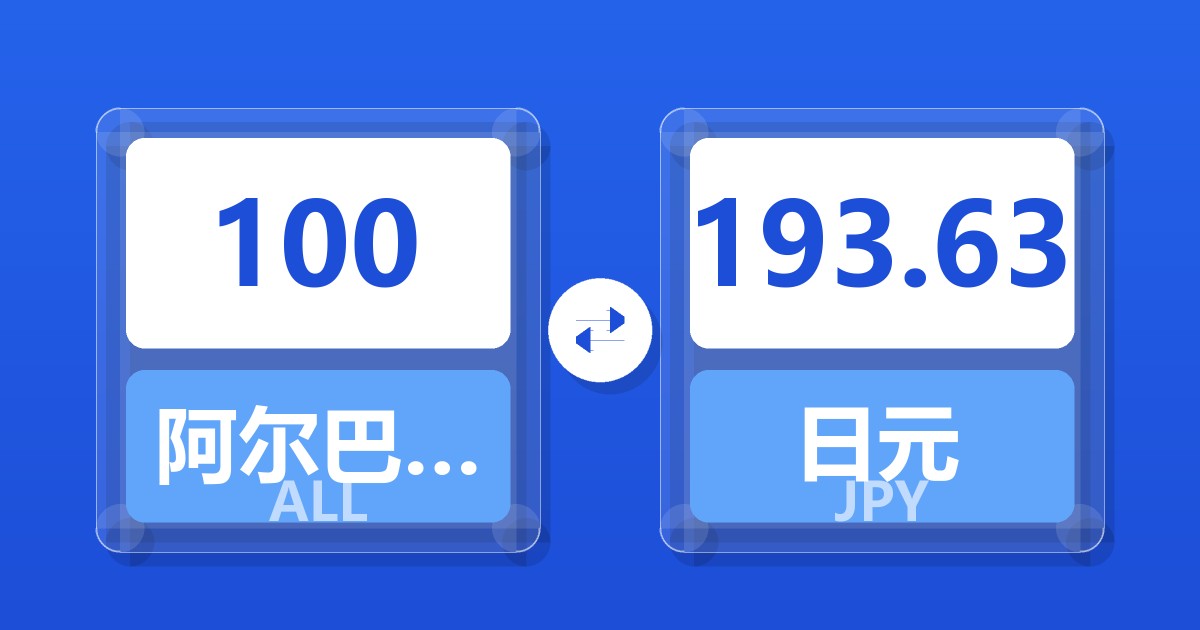 100阿尔巴尼亚列克兑日元