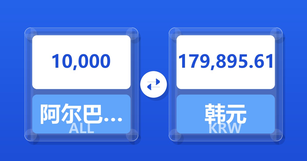 10,000阿尔巴尼亚列克兑韩元