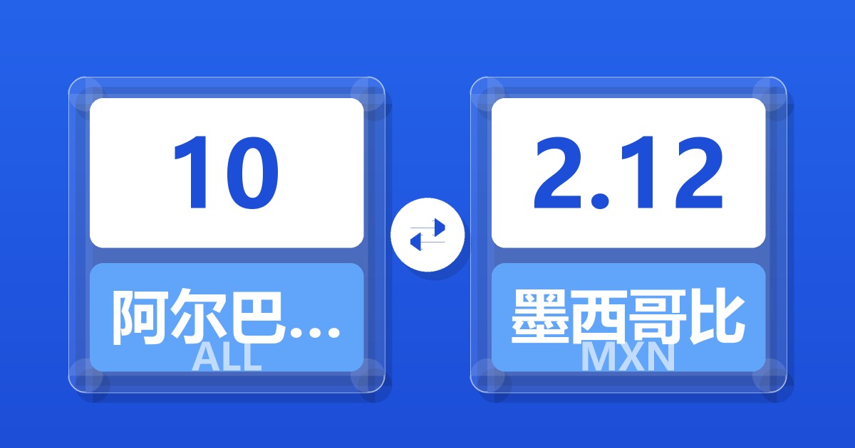 10阿尔巴尼亚列克兑墨西哥比索