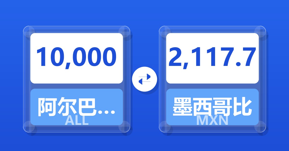 10,000阿尔巴尼亚列克兑墨西哥比索