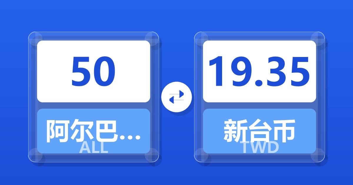 50阿尔巴尼亚列克兑新台币