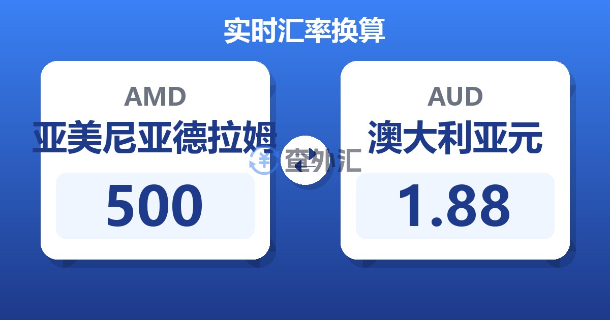 500亚美尼亚德拉姆兑澳大利亚元