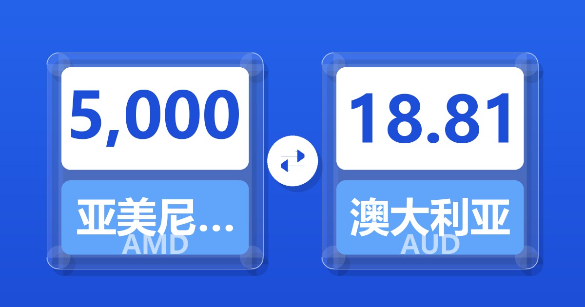5,000亚美尼亚德拉姆兑澳大利亚元