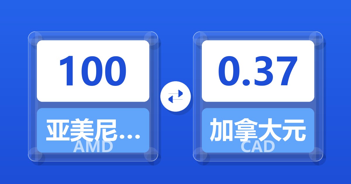 100亚美尼亚德拉姆兑加拿大元