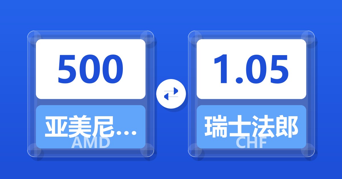 500亚美尼亚德拉姆兑瑞士法郎