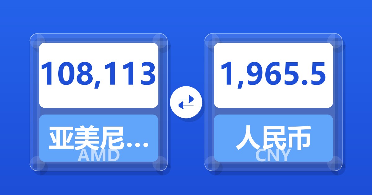 108,113亚美尼亚德拉姆兑人民币