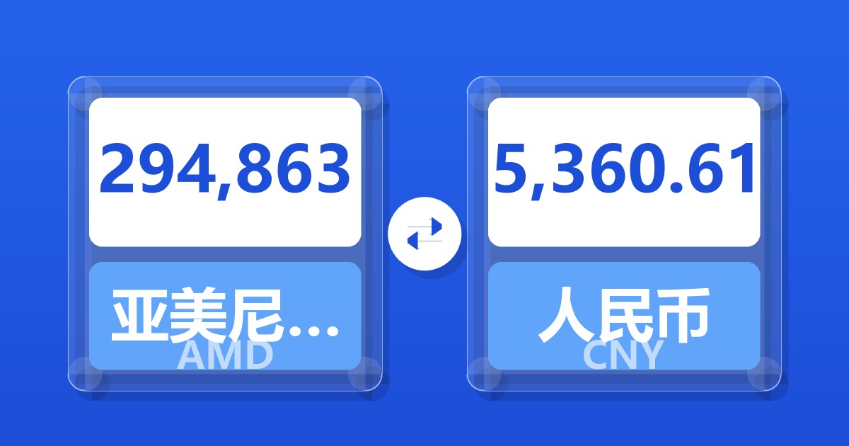 294,863亚美尼亚德拉姆兑人民币