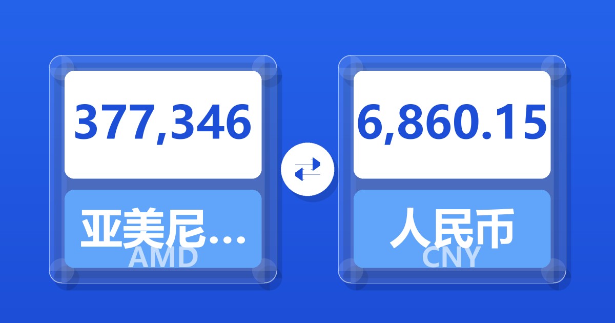 377,346亚美尼亚德拉姆兑人民币