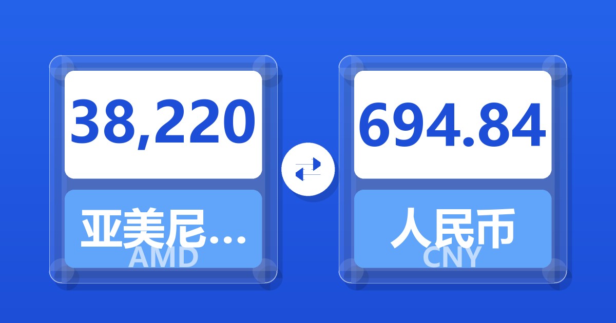 38,220亚美尼亚德拉姆兑人民币
