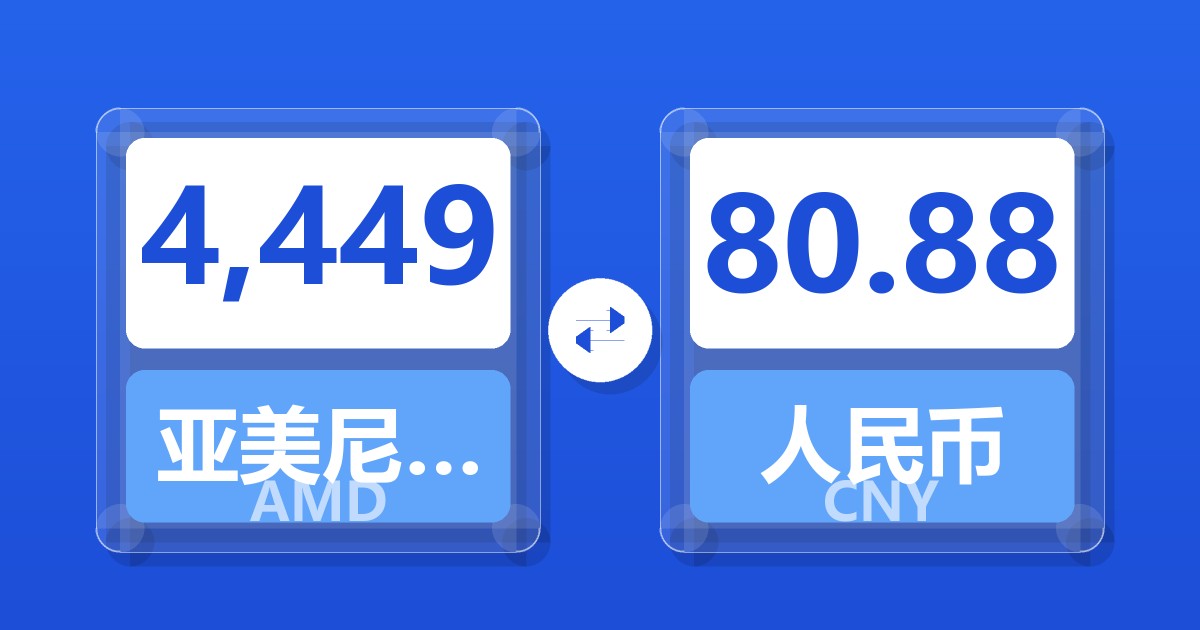 4,449亚美尼亚德拉姆兑人民币