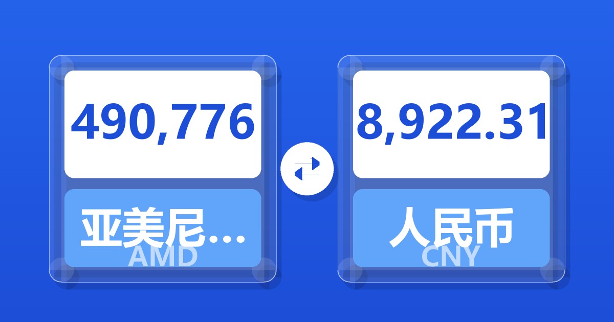 490,776亚美尼亚德拉姆兑人民币