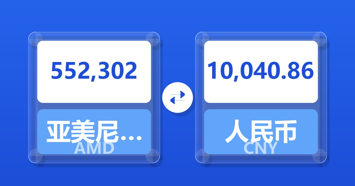552,302亚美尼亚德拉姆兑人民币