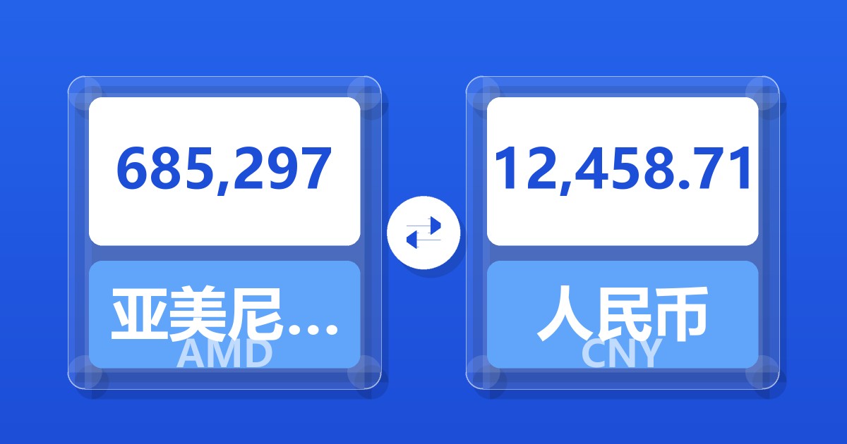685,297亚美尼亚德拉姆兑人民币