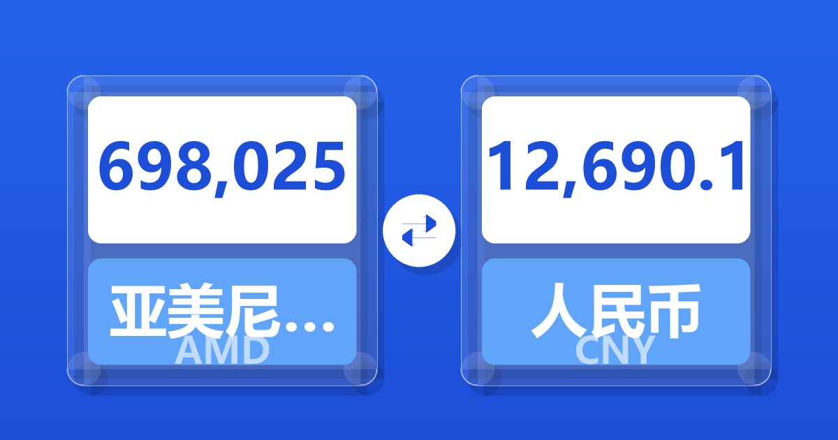 698,025亚美尼亚德拉姆兑人民币