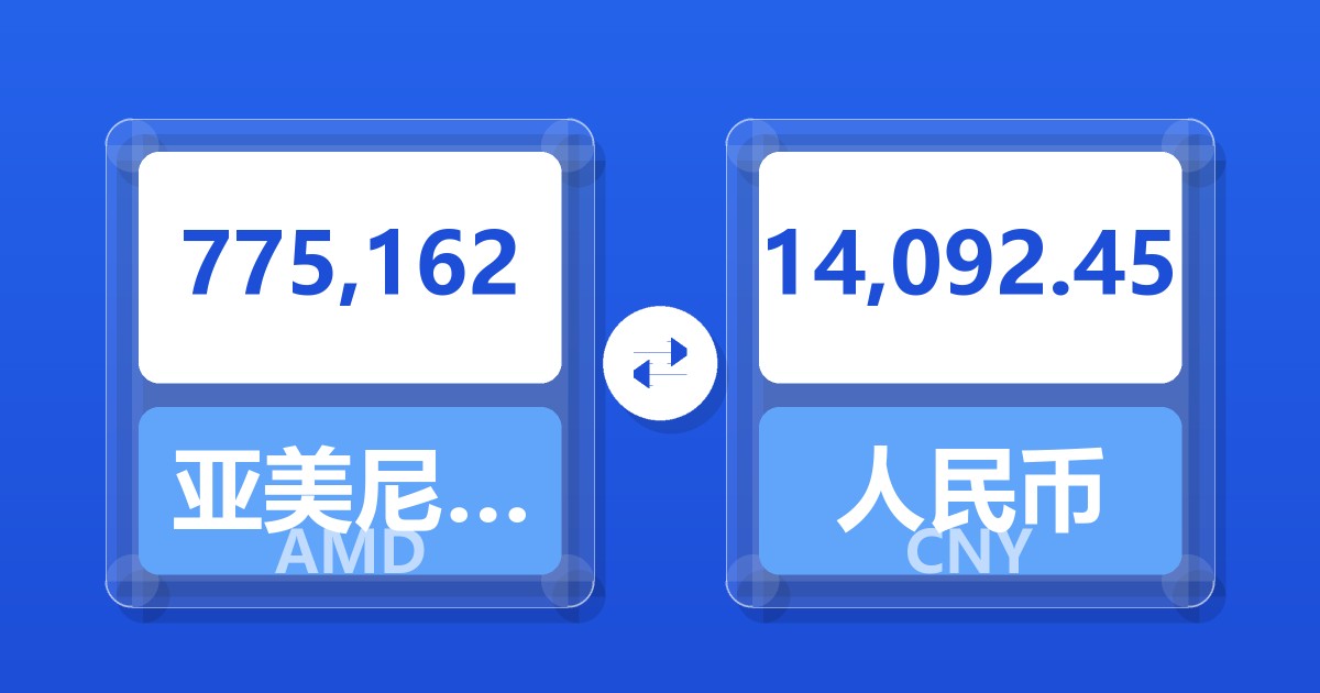 775,162亚美尼亚德拉姆兑人民币