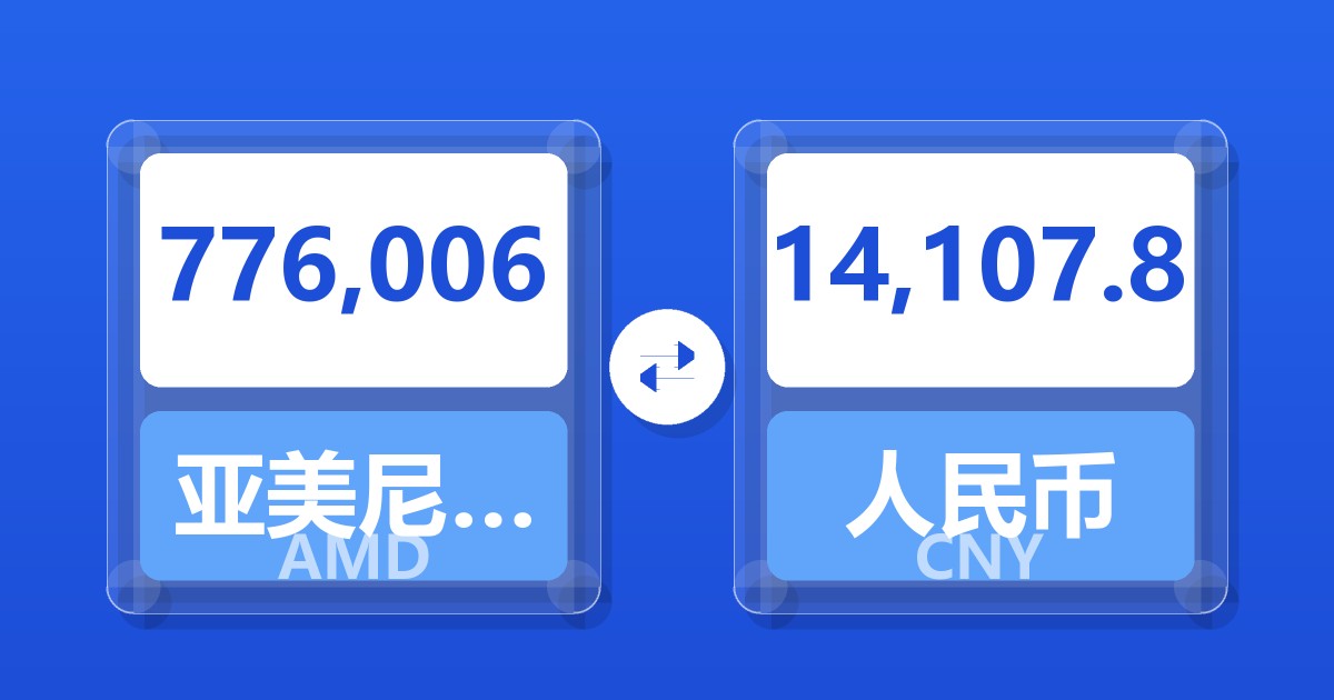 776,006亚美尼亚德拉姆兑人民币