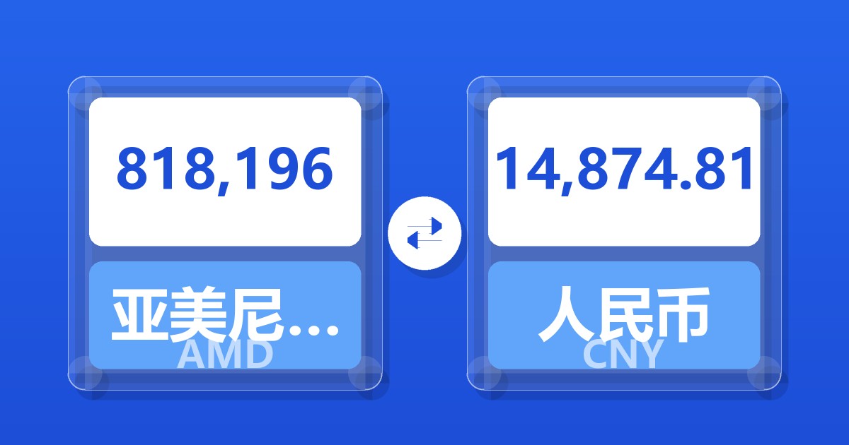 818,196亚美尼亚德拉姆兑人民币