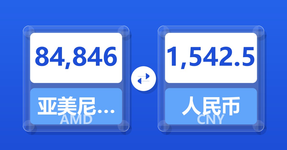 84,846亚美尼亚德拉姆兑人民币