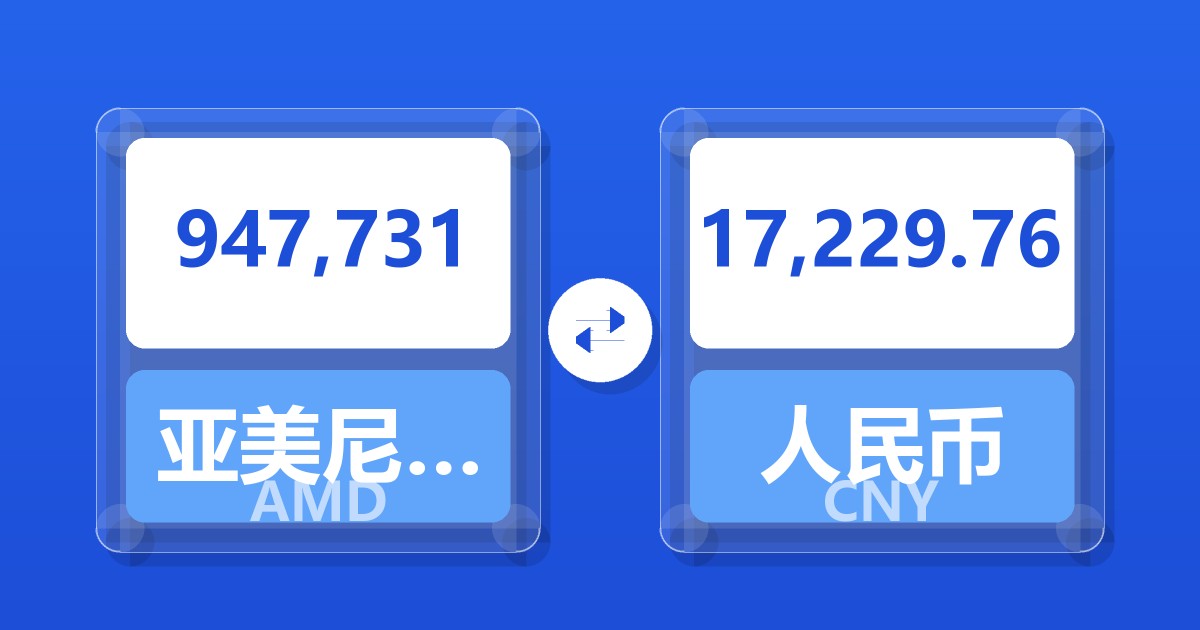 947,731亚美尼亚德拉姆兑人民币