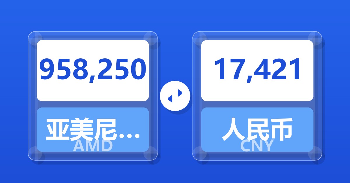 958,250亚美尼亚德拉姆兑人民币