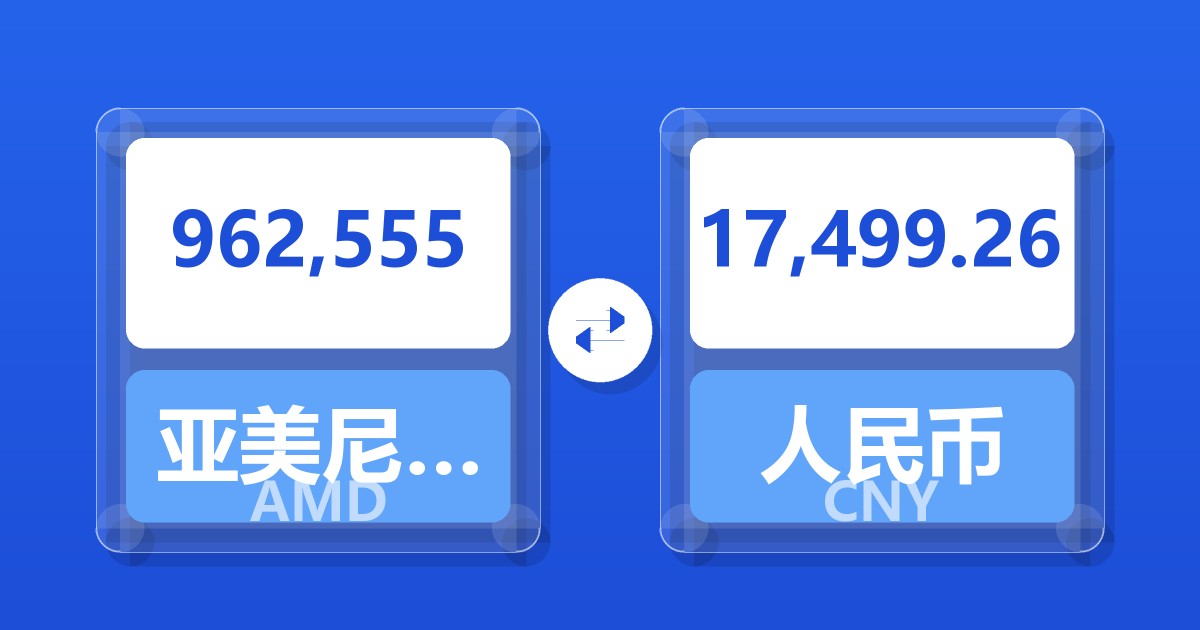962,555亚美尼亚德拉姆兑人民币