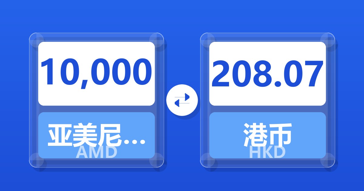 10,000亚美尼亚德拉姆兑港币