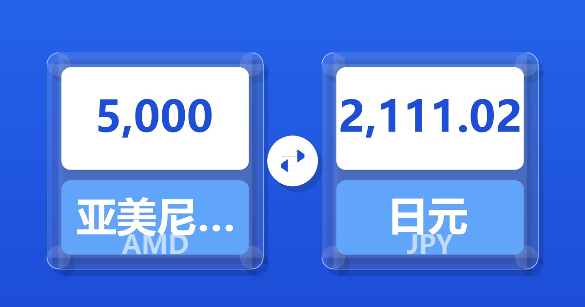 5,000亚美尼亚德拉姆兑日元