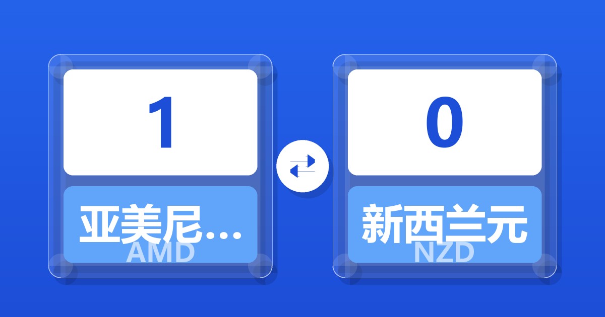 1亚美尼亚德拉姆兑新西兰元