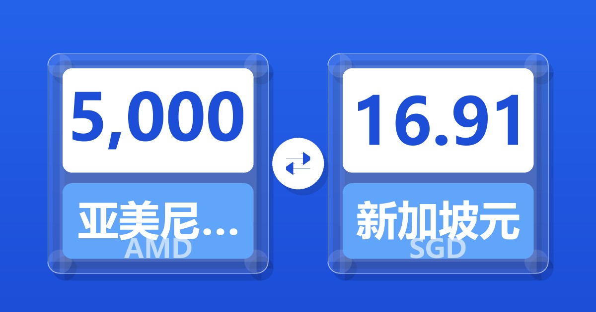 5,000亚美尼亚德拉姆兑新加坡元