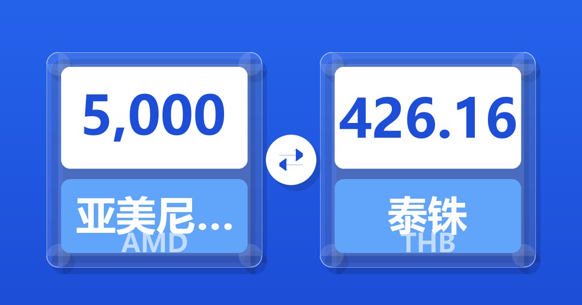 5,000亚美尼亚德拉姆兑泰铢