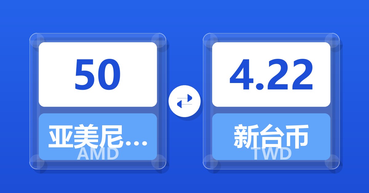 50亚美尼亚德拉姆兑新台币