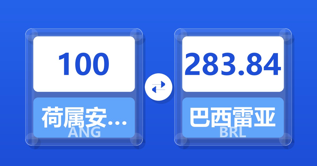 100荷属安的列斯盾兑巴西雷亚尔