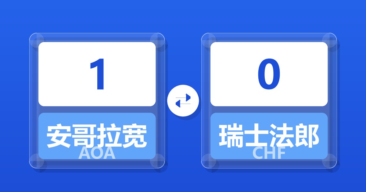 1安哥拉宽扎兑瑞士法郎