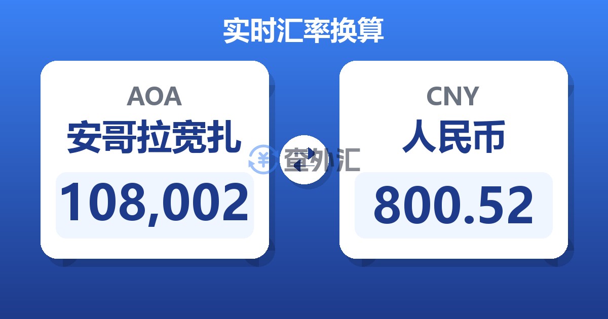 108,002安哥拉宽扎兑人民币