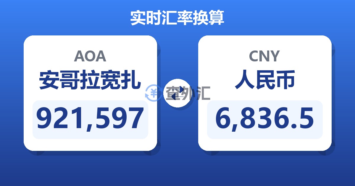 921,597安哥拉宽扎兑人民币