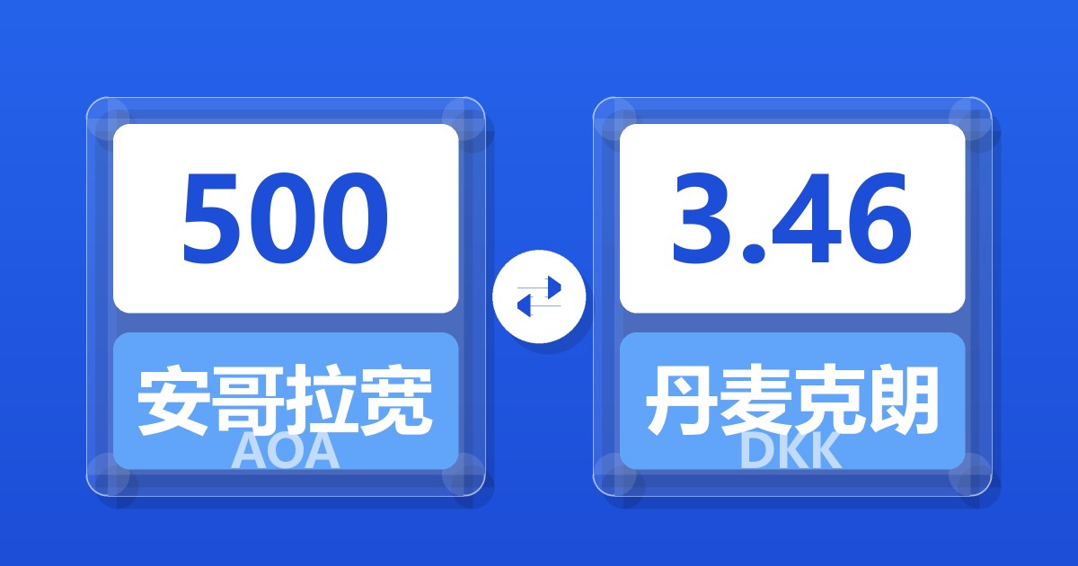 500安哥拉宽扎兑丹麦克朗