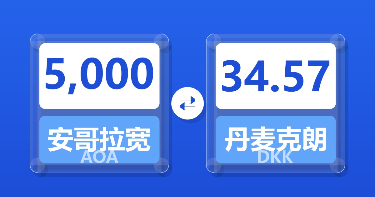 5,000安哥拉宽扎兑丹麦克朗