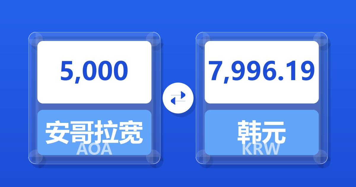 5,000安哥拉宽扎兑韩元