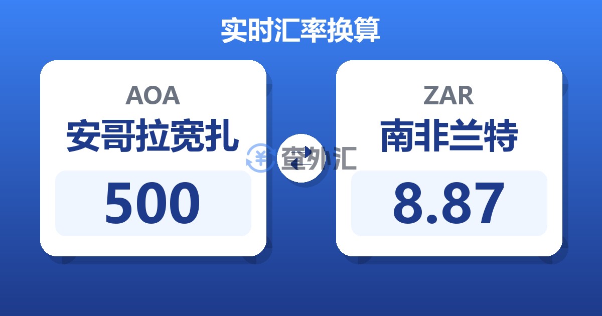 500安哥拉宽扎兑南非兰特