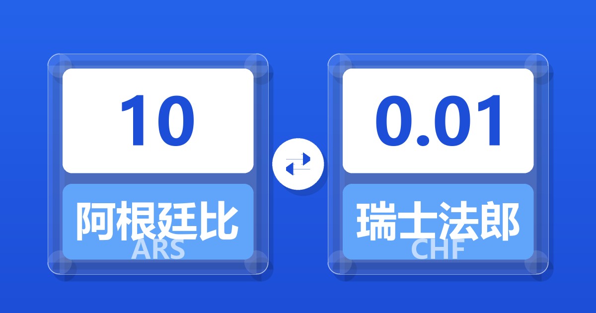 10阿根廷比索兑瑞士法郎